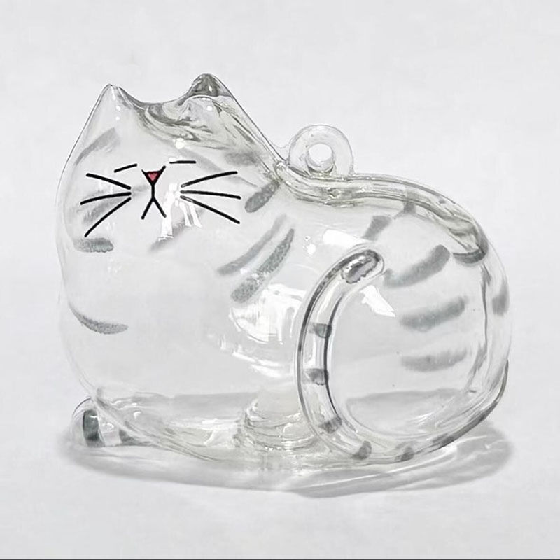 キーホルダー 猫 遺毛 抜け毛 収納 透明ボトル メモリアルグッズ