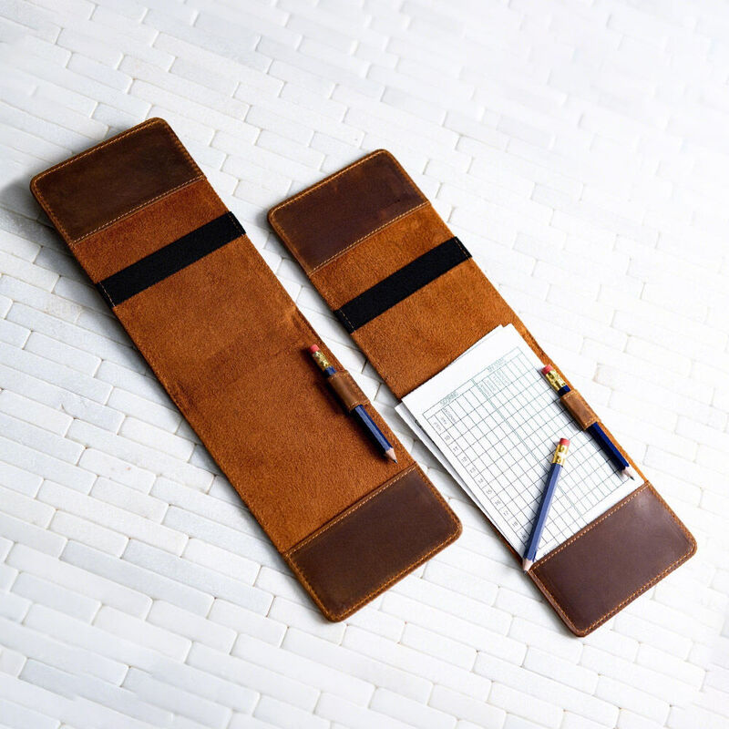 Custom Golf Scorecard Holder & Yardage Book Cover Premium Leather Ideal Gift for Boyfriend