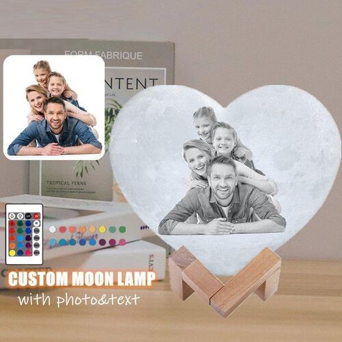 Customized Heart-Shaped Moon Lamp 16 Colors