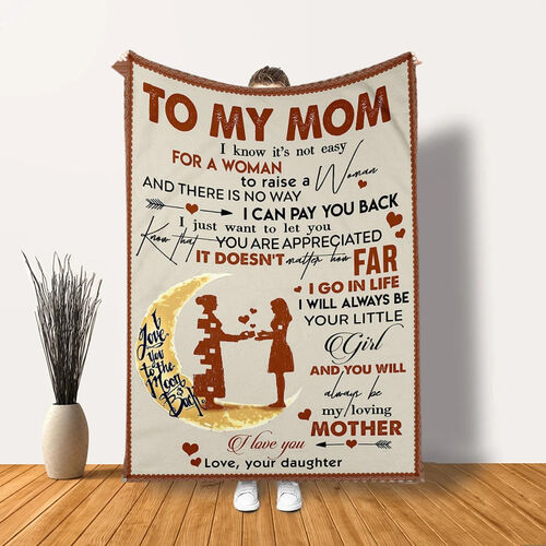 Personalisierte Liebesbrief Decke an liebevolle Mutter von Tochter