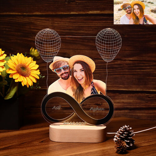 Personalized Photo  Balloon Acrylic Lamp for Couple