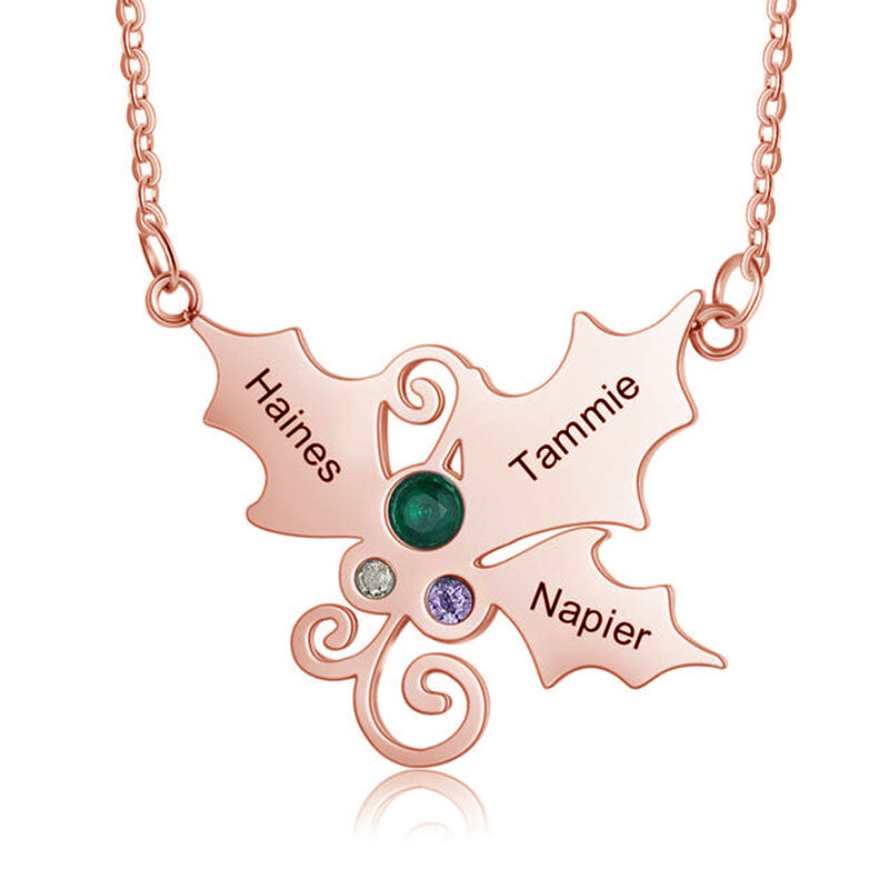 "Christmas Gifts" Personalized Family Tree Necklace With Birthstone