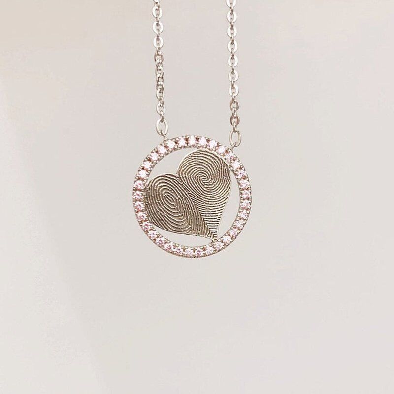 Personalized Fingerprint Necklace, Heart-sharp Necklace