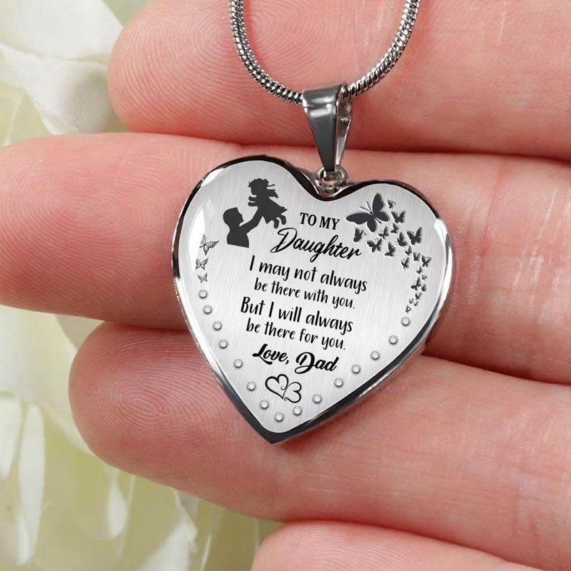 "Always Be There For You" Heart Necklace Silver