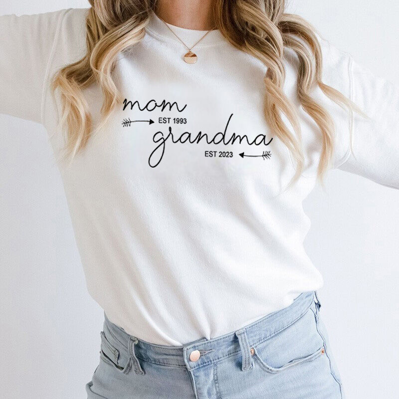 Personalized Sweatshirt Mom and Grandma To Be for Mother's Day