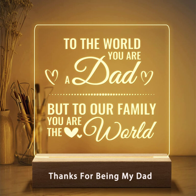 Personalized Acrylic Plaque Lamp Dad Is The World Great Gift for Father's Day Gift
