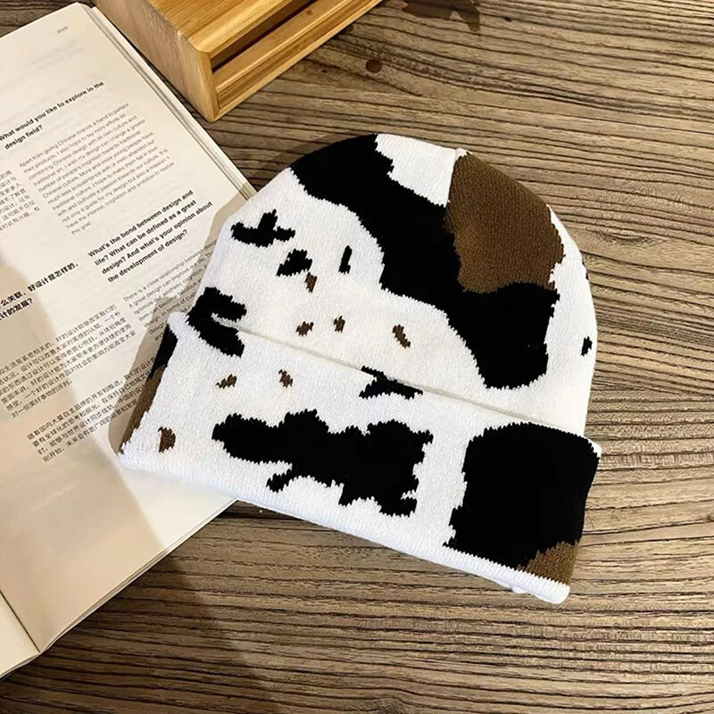 Beautiful Beanie with Cow Pattern Precious Gift for Favorite Person