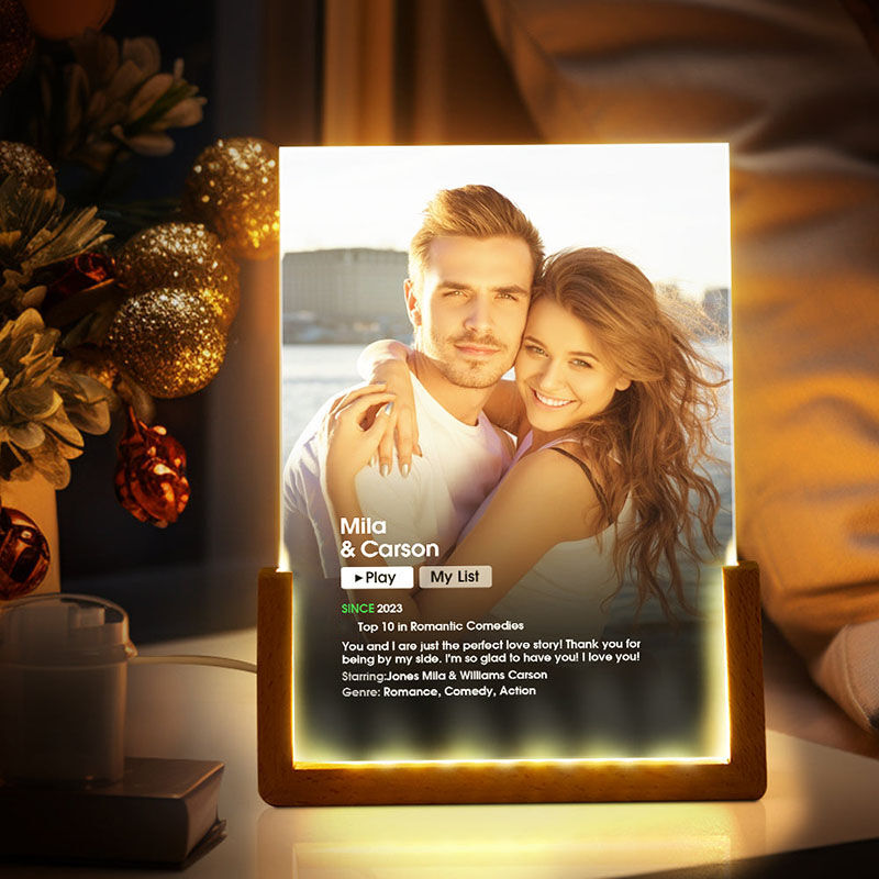 Personalized Picture Acrylic Lamp Stylish Present for Couples