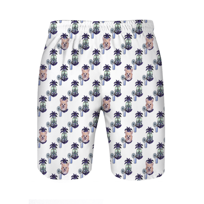 Personalized Picture Men's Beach Shorts with Funny Pineapples Pattern Creative Gift for Brother