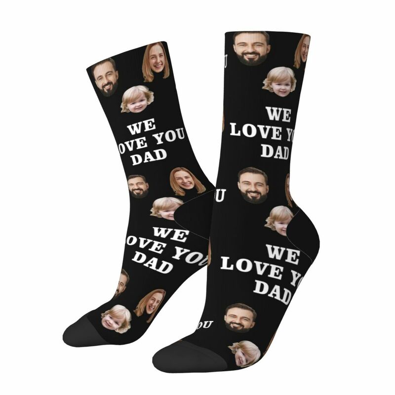 Personalized Face Socks Can be Added with Photos and Text as a Gift for Dad