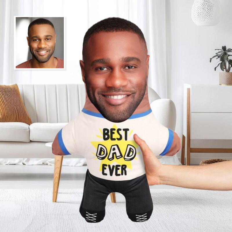Personalized Face Pillow "Best Dad Ever" Face Pillow Gift for Dad