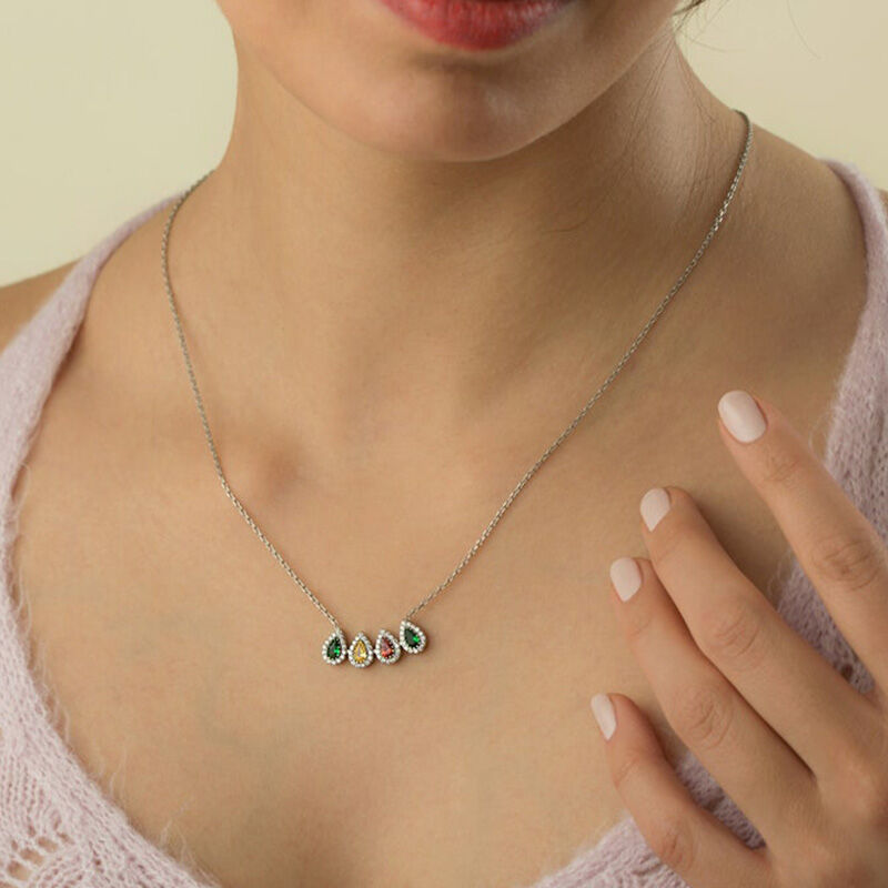 Personalized Birthstone Necklace Exquisite Gift For Grandma