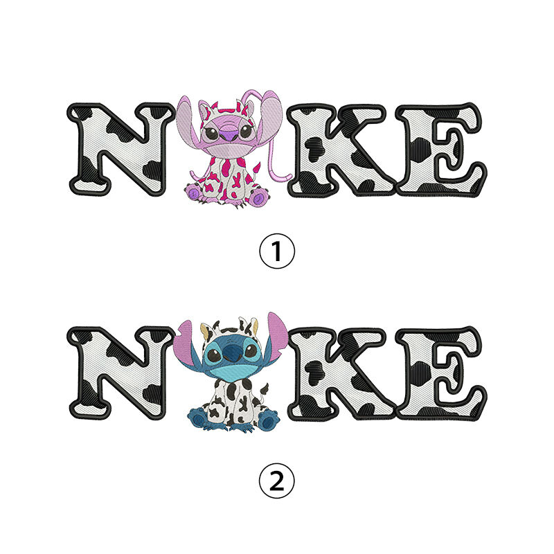 Personlig Hoodie Broderad Stitch Söt ko Kostym Tema Font Design Kreativ gåva för älskare