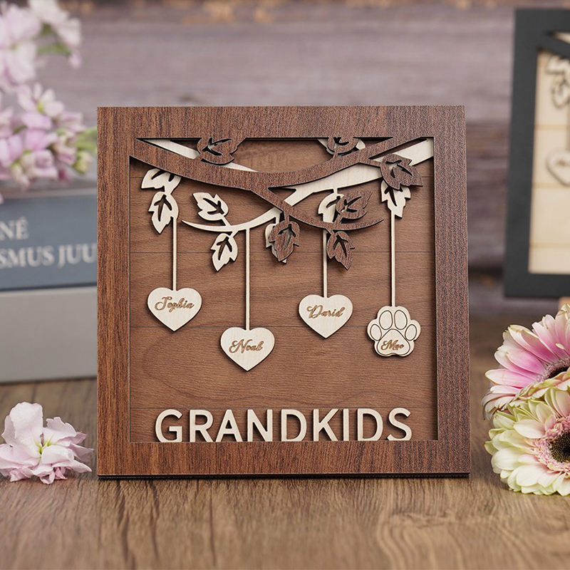 Personalized Family Tree Frame We Love You with Custom Name Sign Warm Gift for Mother's Day