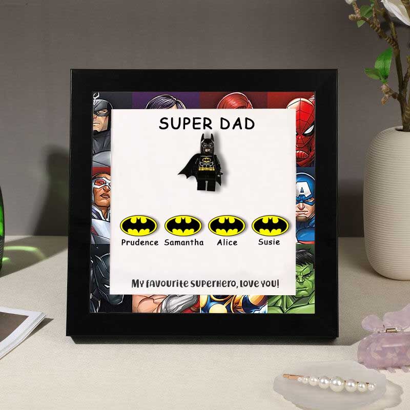 Personalized Superhero Frames Custom Bat Name for Dad