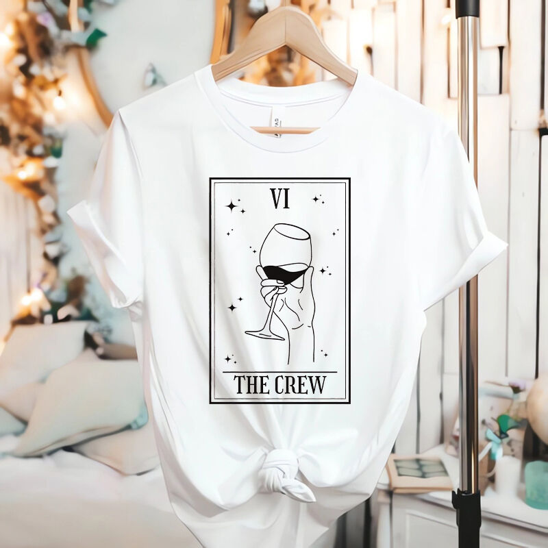 T-shirt personalizzata The Bride and Crew Tarot Card Design Regalo creativo per la festa della sposa