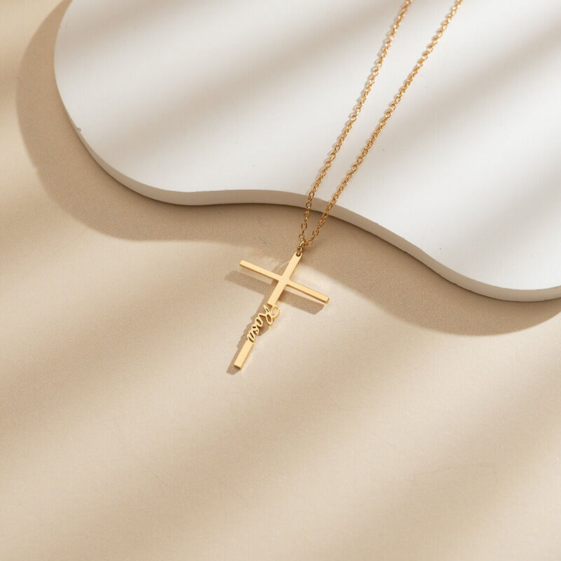 Collier croix personnalisé Cadeau simple pour elle
