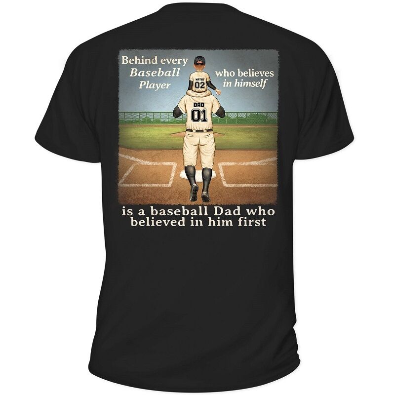 Personalisiertes T-Shirt Baseball Charakter Design Großes Geschenk für Sport-Fan Vatertag