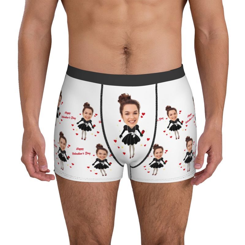 Boxer personnalisé avec photo pour homme, cadeau romantique pour petit ami