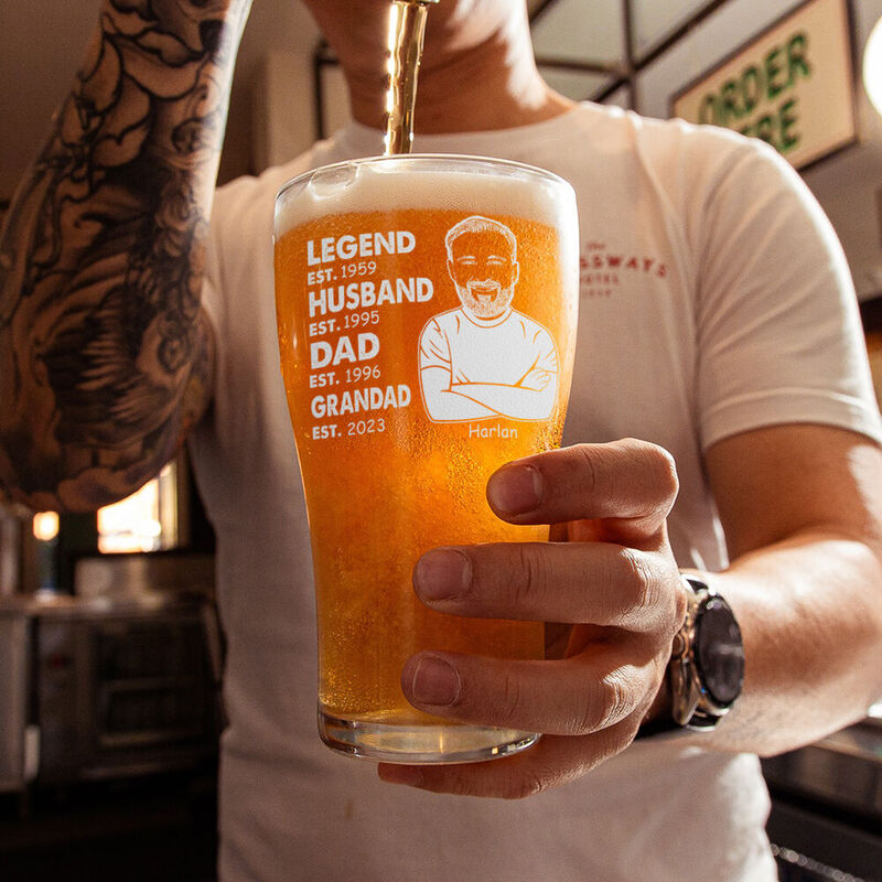 Personalisiertes Bierglas mit individuellem Datum Witziges Geschenk zum Vatertag