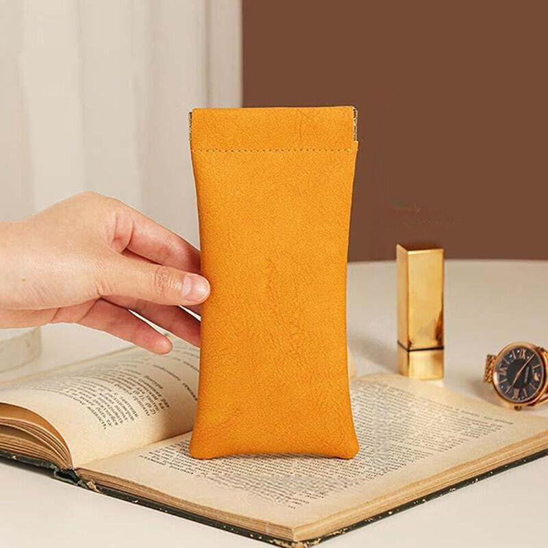 Customized Glasses Storage Bag Soft Leather Makeup Brush Bag Birthday Gift for Friends