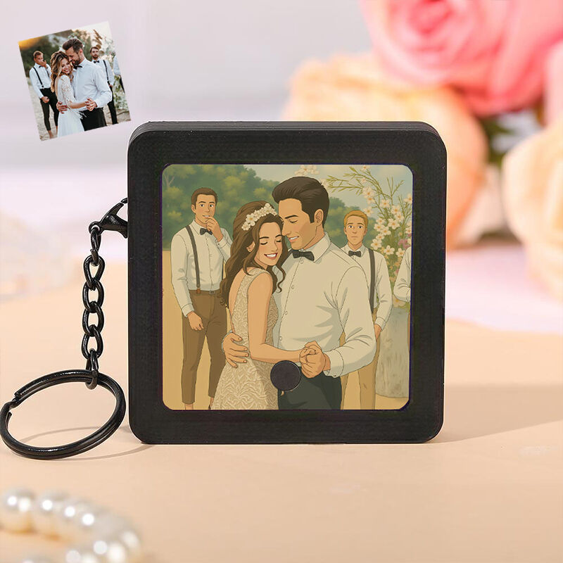 Boîte à musique avec porte-clés photo personnalisé Merveilleux cadeau pour votre amour