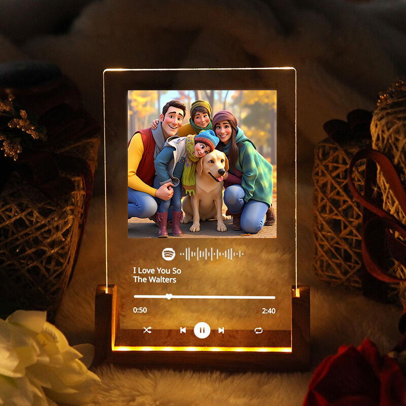 Personalized Picture Acrylic Lamp Cute Present for Dear Family