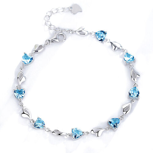 "Sparkling Heart" Fashion Bracelet for Women Blue