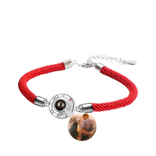 Personalized Photo Projection Red Bracelet Great Gift