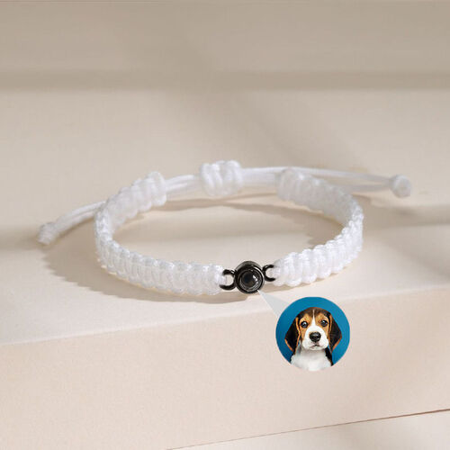 Custom Photo Projection White Bracelet for Your Girlfriend