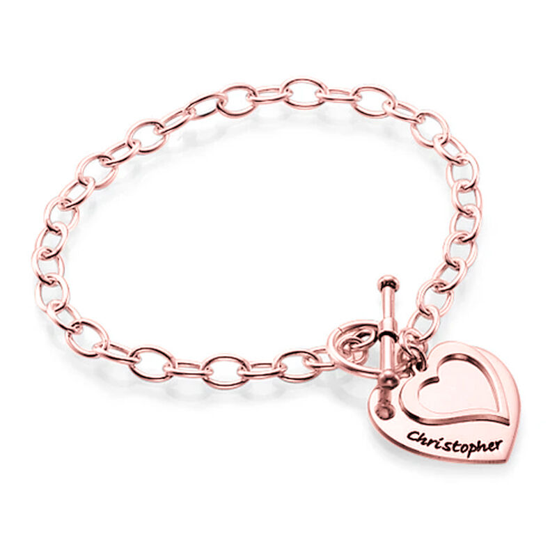 "Love Is Perfect" Personalized Heart Bracelet