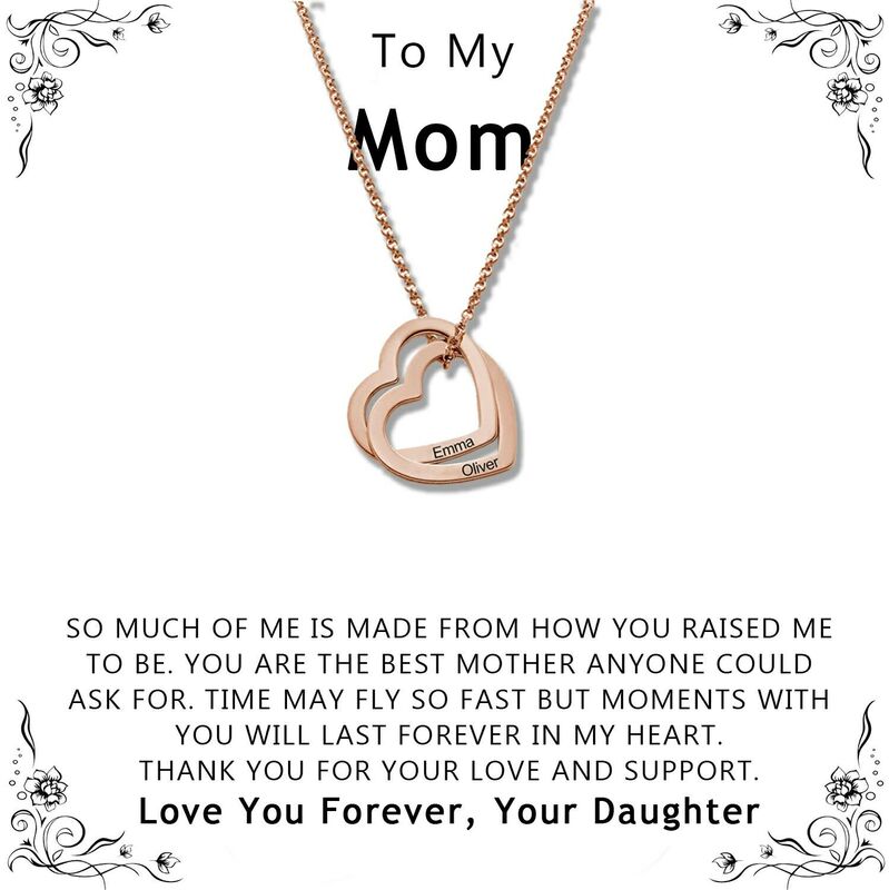 Personalized Name Necklace Present for Mom "You Are The Best Mother Anyone Could Ask for"