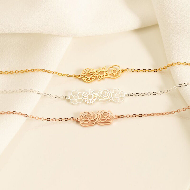 Personalized Multiple Sets Of Birthday Flower Bracelets As Exquisite Gifts For Mother’S Day