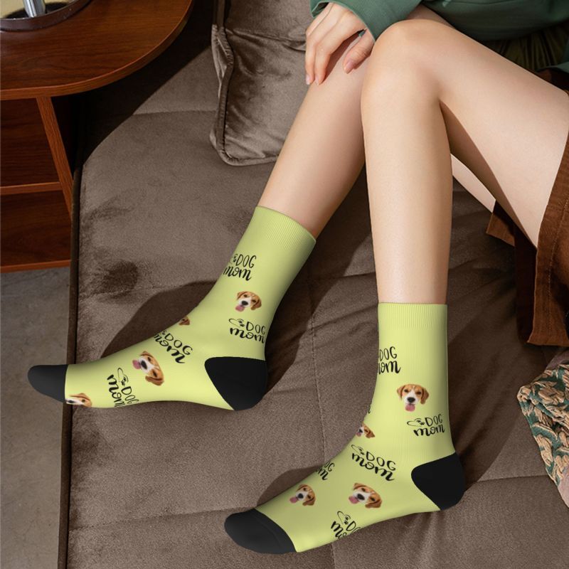 Dog Mom Personalisierte Socken mit Gesicht Geschenk für Tierfreunde