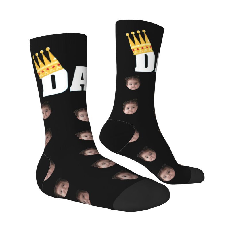 "King Dad" Personalized Face Socks The Best Father's Day Gift