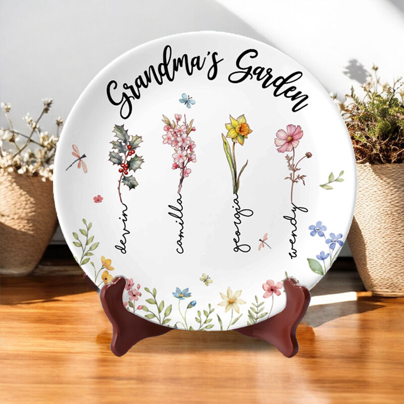 Targhetta personalizzata con fiore di nascita personalizzato Regalo unico per la festa della mamma