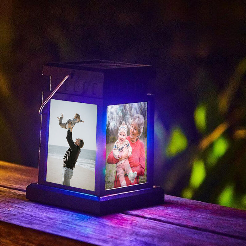 Personalized Solar Retro Palace Lanterns Customized Photo Waterproof Outdoor Lights for Christmas