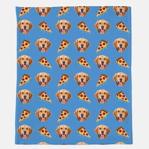 Personalized Custom Photo with Pizza Pattern for Cute Dog
