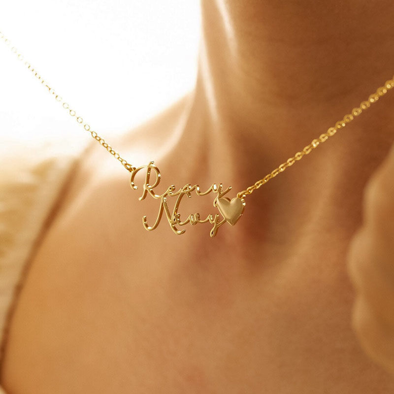 Personalized Name Necklace With Love Heart Fashionable And Exquisite Valentine's Day Gift For Her