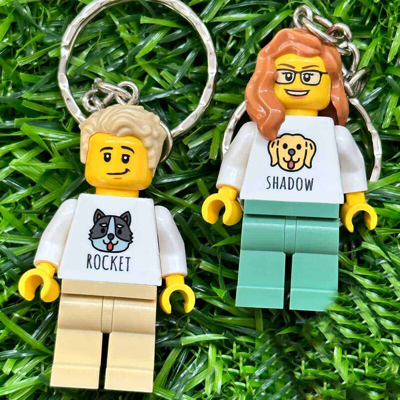 Gepersonaliseerde minifiguur sleutelhangers in huisdierstijl Schattige geschenken voor dierenliefhebbers