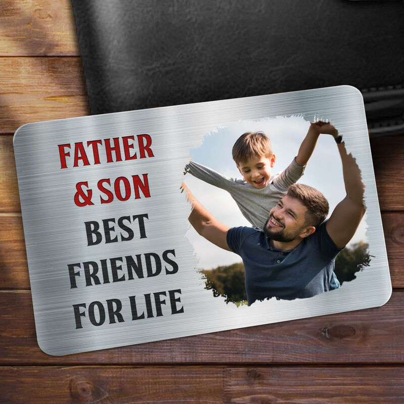 Personalized Aluminum Wallet Card Custom Photo Father's Day Gift