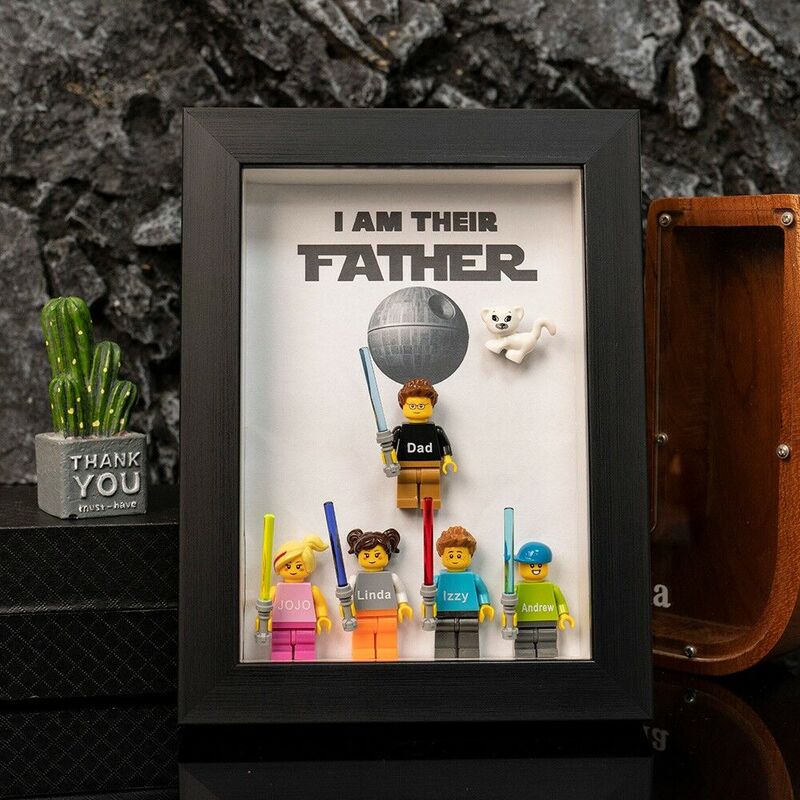 Personalized Brick Minifigure Frame Cool Father’s Day Gift For Dad