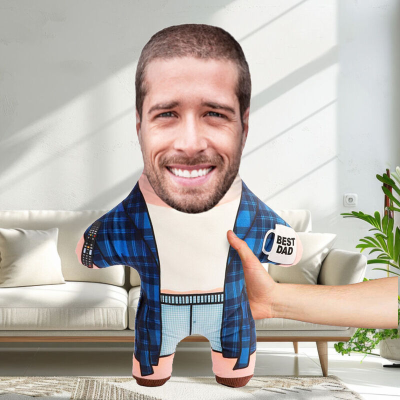"Best Dad" Customized Face Pillow Gift for Dad