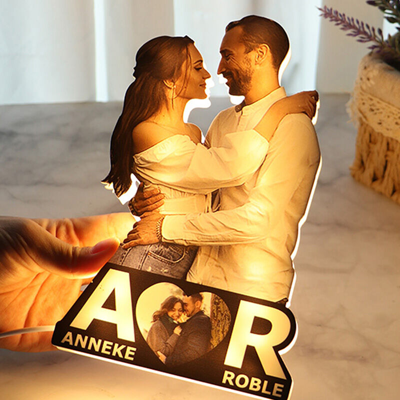 Personalized Photo Night Light Customized Couple Photo Sweet Valentine's Day Gift