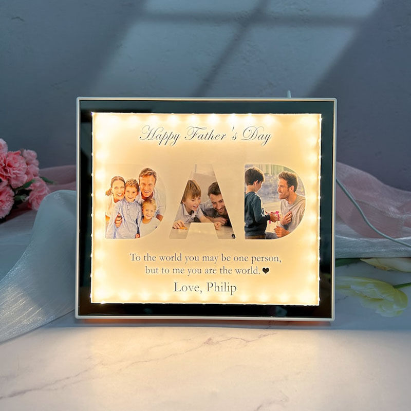 Personalized Picture Mirror Lamp Wonderful Gift for Dad