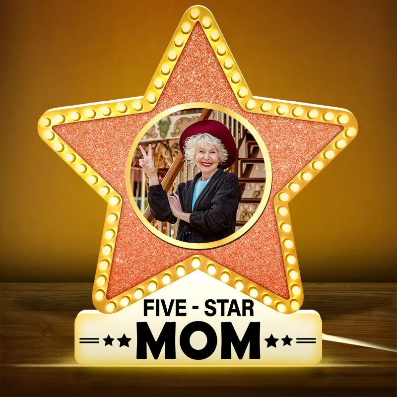 Personalized Picture Night Light Creative Gift for Mom "Five Star"