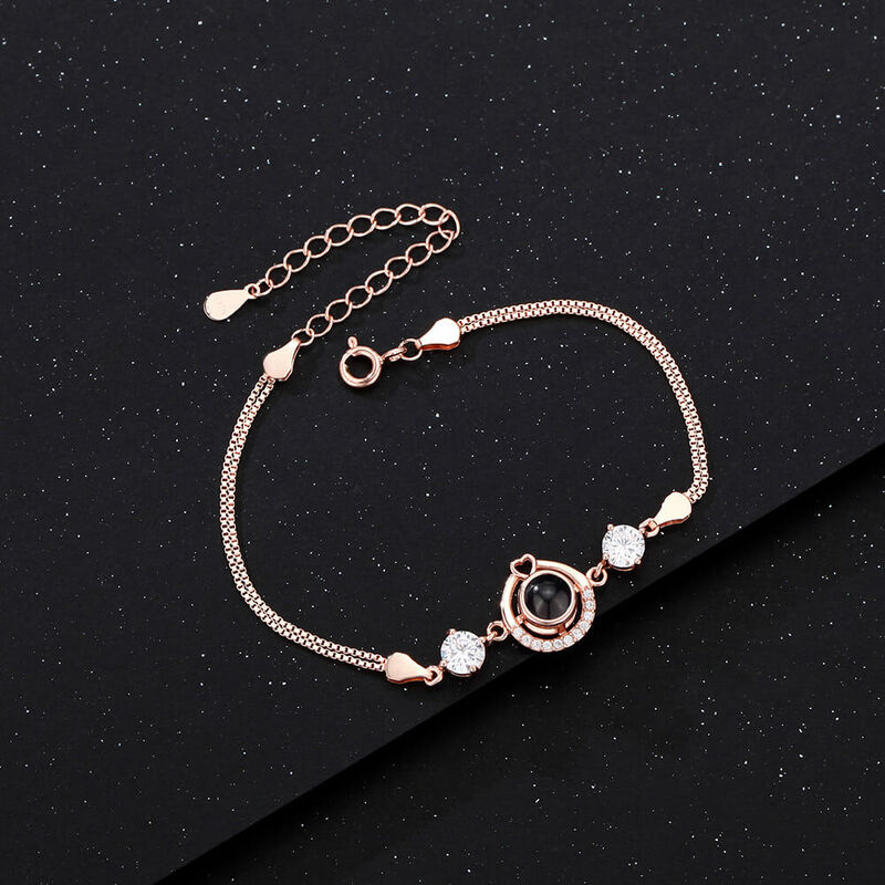 Personalized Circular Projection Picture Bracelet Exquisite Gift for Wife