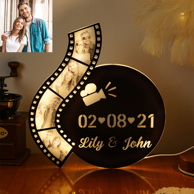 Luz nocturna con imagen personalizada, diseño de película, regalo interesante para parejas