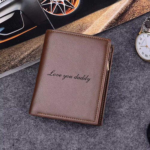 Vertical Wallet For Men In Personalized Color Printing Photo Retro Leather-For Him