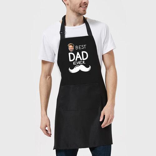 Personalized Picture Apron with Beard Pattern for Father "Best Dad Ever"